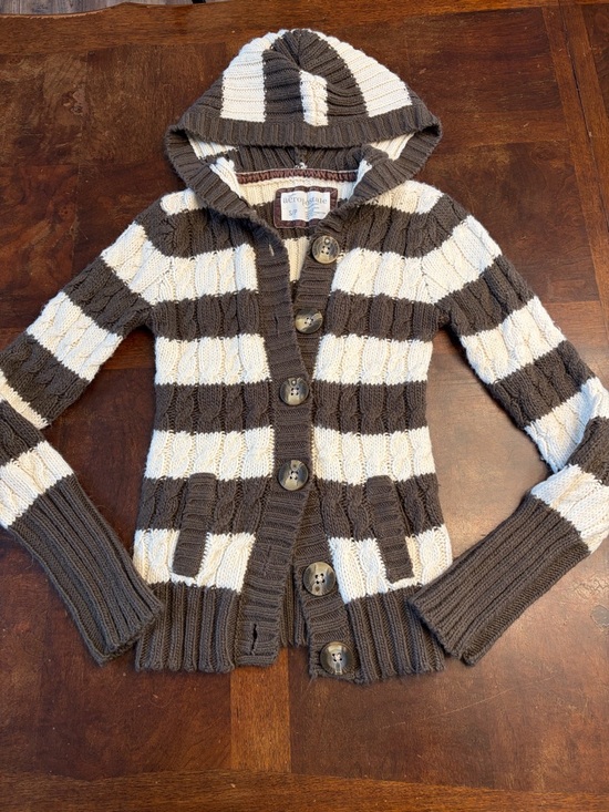 Aeropostale Sweaters - Aeropostale Y2K Striped Hooded Knit Cardigan S